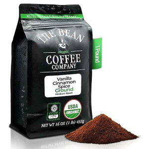 The Bean Coffee Company The Bean Organic Coffee Company Holiday Bean (Vanilla Cinnamon Spice), Medium Roast, Ground Coffee, 16-Ounce Bag, Caf molido tostado org nico