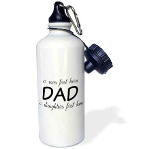 3dRose Dad, a sons hero a daughters first love, black lettering-Sports Water Bottle, 21oz , 21 oz, Multicolor