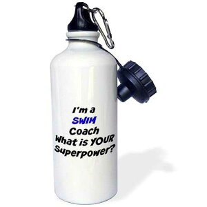 3dRose I'm A Swim Coach Sports Water Bottle, 21 oz, Multicolor