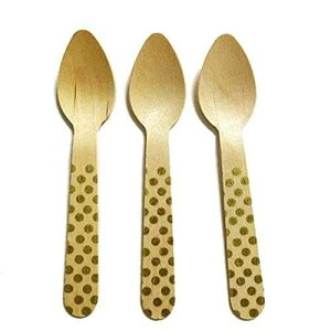 Perfect Stix |JhbgXv[ 110 36 S[hvgؐXv[AS[h|Jhbgp^[A4.5 C` (36 pbN) Perfect Stix Polka Dot Spoon 110 36-Gold Printed Wooden Spoons with Gold Polka Dot 