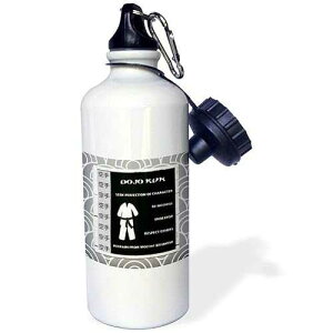 3dRose Dojo Kun, Japanese Martial Arts, Karate Rules, Black Belt Sports Water Bottle, 21oz, Multicolored
