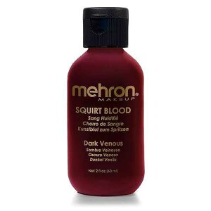 Mehron Makeup Squirt Blood | Realistic Fake Blood For Halloween | Stage Blood Makeup | Made in the USA | Washable | Special FX, Stage & Screen, Halloween, & Cosplay (2 oz) (DARK VENOUS)