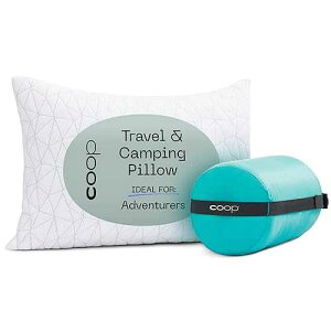 Coop Home Goods Original Travel and Camping Adjustable Pillow, Small Camping Pillow with Compressible Stuff Sack, Medium-Firm Memory Foam with Lulltra Washable Cover, CertiPUR-US Certified (19x13)