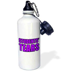 3dRose Students Tears Purple Sports Water Bottle, 21 oz, White