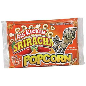 ASS KICKIN' Sriracha Premium Microwave Popcorn - 6 Pack - Ultimate Spicy Gourmet Gift - Try if you dare!