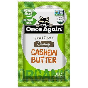 Once Again Organic Creamy Cashew Butter - 1.15oz Squeeze Packs, 10 Count - Unsweetened - USDA Organic, Gluten free Certified, Vegan, Kosher, Peanut Free