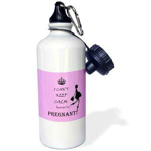 3dRose I Cant Keep Calm Because I'm Pregnant, Pink, Saying-Flip Straw Cartoon Sports Water Bottle, 21Oz, Multicolored