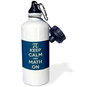3dRose Keep Calm and Math on Flip Straw Water Bottle, 21 oz, White