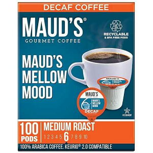 Maud's Decaf Medium Roast Coffee Pods, 100 ct, Decaffeinated Recyclable Single Serve Pods 100% Arabica Coffee, Compatible with Keurig K Cups Maker