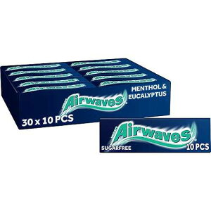 Airwaves \[ & [J VK[t[ K 10 ybg - 30 pbN Airwaves Menthol & Eucalyptus Sugarfree Gum 10 Pellets - Pack Of 30