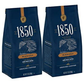2 カウント、ダーク ロースト、1850 ブラック ゴールド、ダーク ロースト グラウンド コーヒー、12 オンス (2 個パック) 2 Count, Dark Roast, 1850 Black Gold, Dark Roast Ground Coffee, 12 Ounces (Pack of 2)