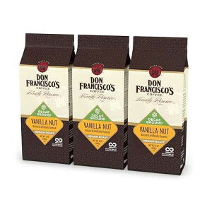 Don Francisco's Premium Decaf Vanilla Nut Flavored Ground Coffee: 99.7% Caffeine-Free, 100% Arabica Beans, Rich Aroma, Perfect for Drip, Pour-Over, and French Press (3 X 12 oz Bag)