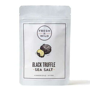 Fresh & Wild | Concentrated Black Truffle Sea Salt | Vegan, Gluten-Free | The Perfect Pinch for Fish, Risotto, Pasta, Creamy Sauces, Popcorn or French Fries | 4 oz | Gourmet, Chef-Inspired Ingredients