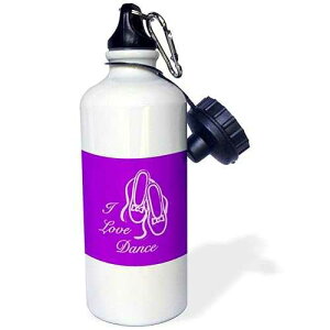 3dRose I Love Dance Sports Water Bottle, 21 oz, White