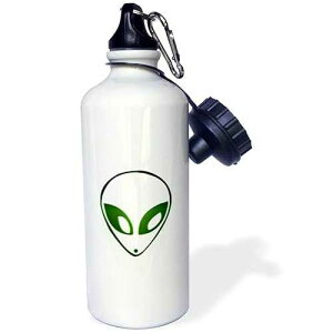 3dRose Alien Sports Water Bottle, 21 oz, White