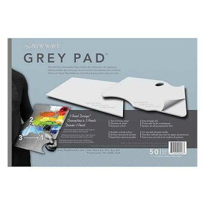 New Wave Grey Pad Rectangular Paper Palette, 11"x16" Inches, Disposable t Palette, 50 Sheets, Glue-Bound, Bleed-Proof Artist Mixing Palette, For Use With All Art Media