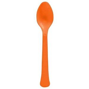 Amscan Orange Peel Plastic Heavy Weight Spoons (20 Count) - Premium Disposable Plastic Cutlery, Perfect for Home Use and All Kinds of Occasions