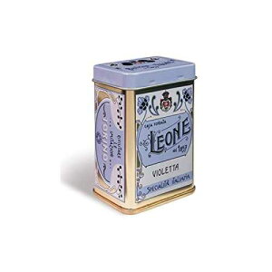 Leone �o�C�I���b�g �L�����f�B�[�Y �� 1.4 �I���X PASTIGLIE LEONE Violet Candies Tin 1.4 oz by Leone