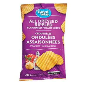 Wal-Mart Canada Corp Great Value All Dressed Potato Chips, 200g/7.1 oz., Bag {Imported From Canada}