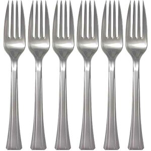 Lillian Tablesettings 48 JEg v~A vX`bN tH[NAVo[ Lillian Tablesettings 48 Count Premium Plastic Fork, Silver