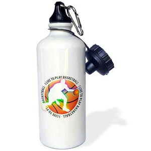 3dRose I Live To Play Basketball Player Gift Sports Water Bottle, 21 oz, Multicolor