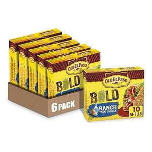 Old El Paso Stand N Stuff Taco Shells, Zesty Ranch Flavored, Gluten Free Crunchy Corn Taco Shells, 10 Count, 5.4 oz (Pack of 6)