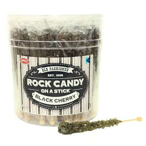 Extra Large Rock Candy Sticks: 48 Black Rock Candy Sticks - Black Cherry - Individually Wrapped for Party Favors, Candy Buffet, Showers, Receptions, Old Fashioned Espeez Bulk Candy on a Stick