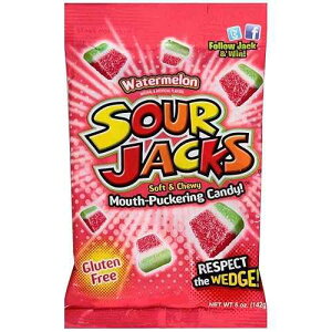 T[WbNX XCJ \tgŊ݂̂ڂ݃LfB[A5 IX -- 1 P[X 12 B Sour Jacks Watermelon Soft and Chewy Mouth Puckering Candy, 5 Ounce -- 12 per case.