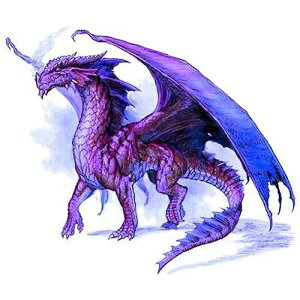 p[v }WFXeBbN hS HpACVO C[W (8 C`ی^) Whimsical Practicality Purple Majestic Dragon Edible Icing Image (8 inch round)