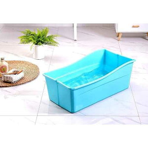 �m�� G Ganen Plastic Foldable Bathtub for Shower Portable Ice Bath Tub Blue 30Inch