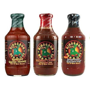 COXZD Dinosaur BBQ Sauce Variety: Wango Tango, Slathering BBQ & Garlic Honey 19 oz Bottles (Variety 3 pk)