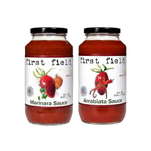 First Field Premium Pasta Variety Pack Marinara & Arriabiatta Sauce 100% Jersey Fresh Tomatoes by the NJDA Gluten Free 25 oz Pack of 2