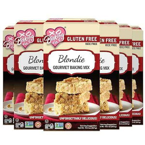 XO Baking Co. Gluten Free Blondie Gourmet Baking Mix; Non-GMO; Kosher; Rice Free; Dairy Free; Peanut Free; No Preservatives; No Artificial Flavors or Colors, 18.3oz (Pack of 6)