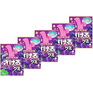 O~ YO~ Ԃǂ×5pbN No.a264 Pio big bazar Sakeru Gummy, Japanese Gummy Candies: Grape 5 packs. No.a264