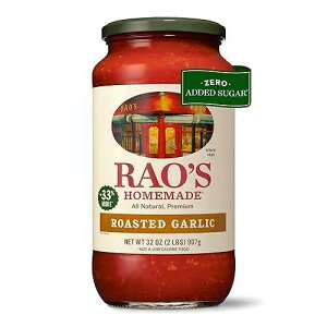 Rao's Homemade Tomato Sauce, Roasted Garlic, 32 oz, Versatile Pasta Sauce, Carb Conscious, Keto Friendly, All Natural, Premium Quality, Made with Sweet Italian Tomatoes and Caramelized Garlic