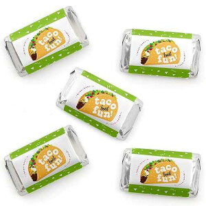 Big Dot of Happiness Taco'Bout Fun ? �~�j�L�����f�B�[�o�[���b�p�[�X�e�b�J�[ ? ���L�V�J���t�B�G�X�^�̏����ȋL�O�i ? 40�� Big Dot of Happiness Taco �eBout Fun - Mini Candy Bar Wrapper Stickers - Mexican Fiesta Small Favo