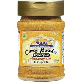 Rani Brand Authentic Indian Products Rani Curry Powder Mild (10-Spice Authentic Indian Blend) 3oz (85g) PET Jar ~ All Natural Salt-Free NO Chili or Peppers Vegan No Colors Gluten Friendly NON-GMO Kosher Indian Origi