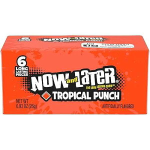 Now & Later �I���W�i�� �^�t�B�[ �`���[�Y �L�����f�B�A�g���s�J�� �p���`�A0.93 �I���X �o�[�A24 �p�b�N Now and Later Now & Later Original Taffy Chews Candy, Tropical Punch, 0.93 Ounce Bar, Pack of 24