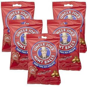 Uncle Joe's Mint Balls | British Hard Candy Bags | Gluten Free, Vegan & Natural | Hand Cooked on Open Fires | Individually Wrapped | UK Imported Gift Pack | 3.17 Oz (Pack of 5)