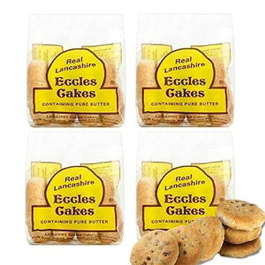 Real Lancashire Eccles Cakes Traditionally Handmade with Pure Butter & Dried Currants British Snacks Fruity & Tasty Cake for Breakfast & After Meal 5.29 Oz 4 Cakes (Pack of 4)