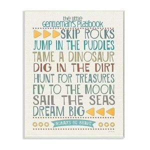 The Kids Room by Stupell ^C|OtB[A[gEH[v[NAThe Little Gentleman's PlaybookA11 x 0.5 x 15Aւ炵ɕč Stupell Industries The Kids Room by Stupell Typography Art Wall Plaque, The Little Gentleman's