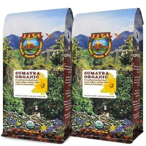 Java Planet Organic, Sumatra Single Origin Dark Roast, Smooth Full Flavored Organic Coffee Beans, Low Acid, Whole Bean Coffee Two 1LB Bags