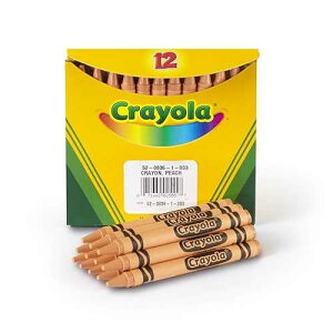 Crayola Crayons, Peach, Single Color Crayon Refill, 12 Count Bulk Crayons, School Supplies