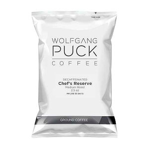 Wolfgang Puck Coffee, Chef's Reserve Decaf, 2.5 ounce Portion Packs, 18 count (Pack of 1)