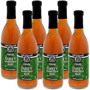 Sable & Rosenfeld Tipsy Dirty Martini Mix - Smooth and Savory Original Martini Olive Juice for Dirty Martinis, Cocktail Mixer for Gin and Vodka, Kosher Parve - Sable and Rosenfeld - 12.7 Fl Oz (Pack of 6)