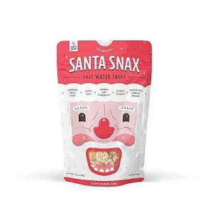 Taffy Shop Santa Snax Personal (7oz) Salt Water Taffy Christmas flavors include Candy Cane, Creamy Eggnog, Pumpkin Spice Cake, Frozen Hot Chocolate, Chocolate Chip Cookie Dough
