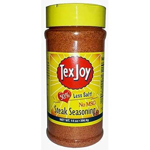 ???? 50% ?? ???? ???, ? MSG ??? - 396.9g TexJoy 50% Less Salt Steak Seasoning, No MSG Blend - 14 Ounce