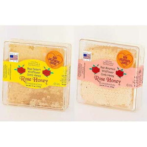 Lili Farms California Raw Desert And Mountain Wildflower Comb Rose Honey Honeycomb COMBO 11 Oz Each Pure 100% Natural Gift Wrapped 2PK