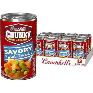 Campbell's Chunky SoupALȖ؃X[vA18.8 IX (12 ̃P[X) Campbell's Campbell s Chunky Soup, Savory Vegetable Soup, 18.8 Oz Can (Case of 12)