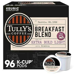 Tully's Coffee Breakfast Blend Keurig Single-Serve K-Cup Pods, Light Roast Coffee, 96 Count